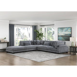 Traverse Gray Cordugoy Fabric Ottoman