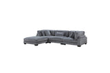 Traverse Gray Cordugoy Fabric Sectional Set
