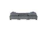 Traverse Gray Cordugoy Fabric Sectional Set