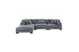 Traverse Gray Cordugoy Fabric Sectional Set