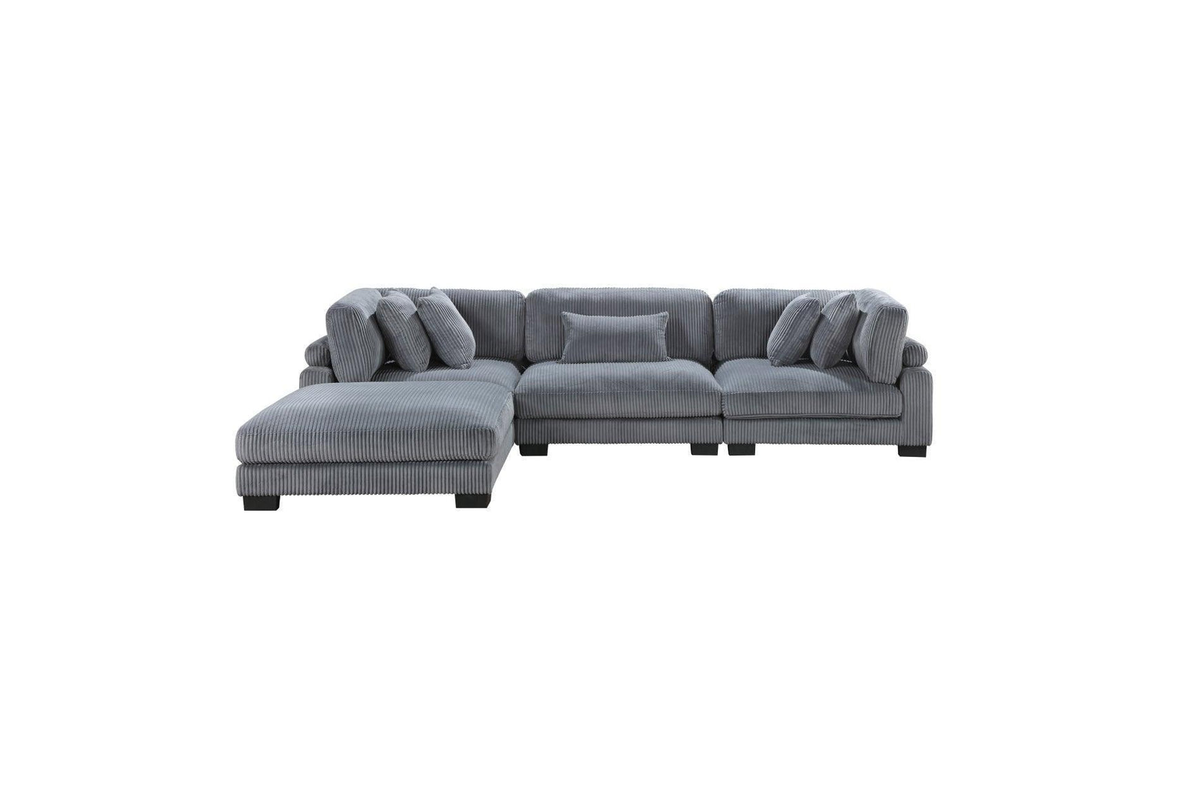 Traverse Gray Cordugoy Fabric Sectional Set