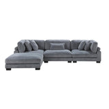Traverse Gray Cordugoy Fabric Sectional