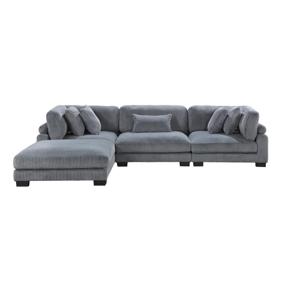Traverse Gray Cordugoy Fabric Sectional