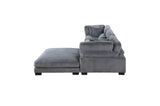 Traverse Gray Cordugoy Fabric Sectional Set