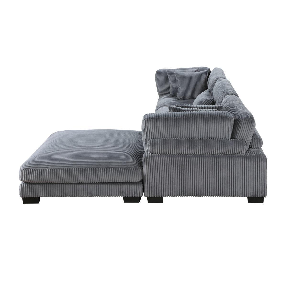 Traverse Gray Cordugoy Fabric Sectional