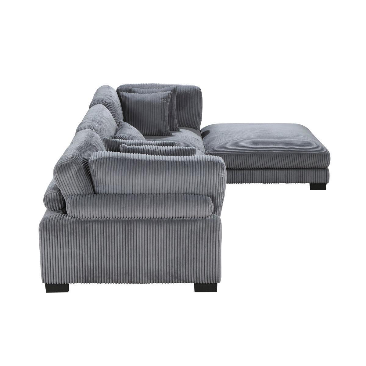 Traverse Gray Cordugoy Fabric Sectional