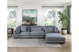 Traverse Gray Cordugoy Fabric Sectional Set