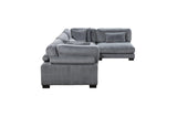 Traverse Gray Cordugoy Fabric Sectional Set
