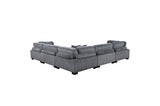 Traverse Gray Cordugoy Fabric Sectional Set