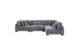 Traverse Gray Cordugoy Fabric Sectional Set