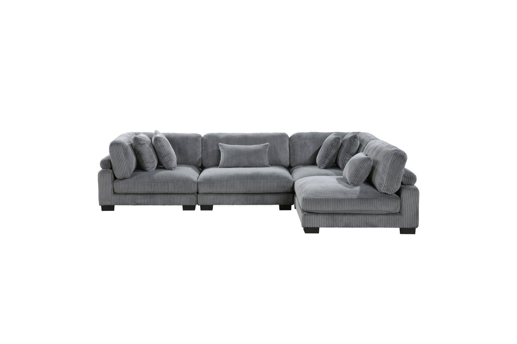 Traverse Gray Cordugoy Fabric Sectional Set