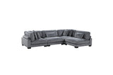 Traverse Gray Cordugoy Fabric Sectional Set