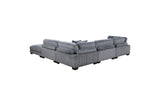 Traverse Gray Cordugoy Fabric Sectional Set