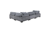 Traverse Gray Cordugoy Fabric Sectional Set