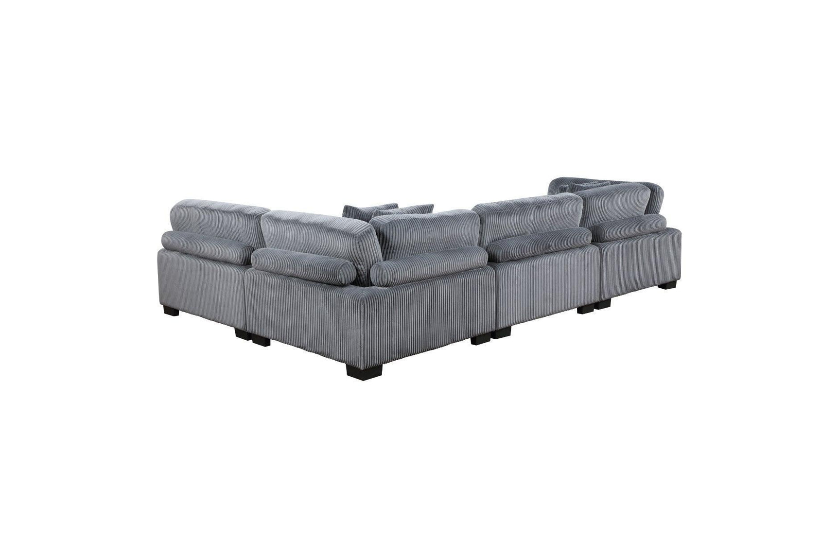 Traverse Gray Cordugoy Fabric Sectional Set
