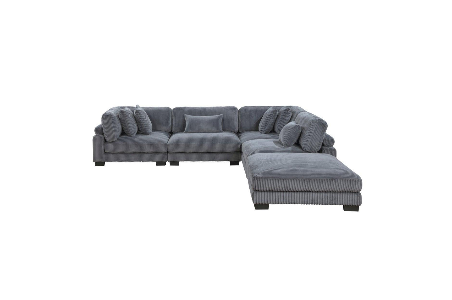 Traverse Gray Cordugoy Fabric Sectional Set
