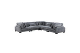 Traverse Gray Cordugoy Fabric Sectional Set