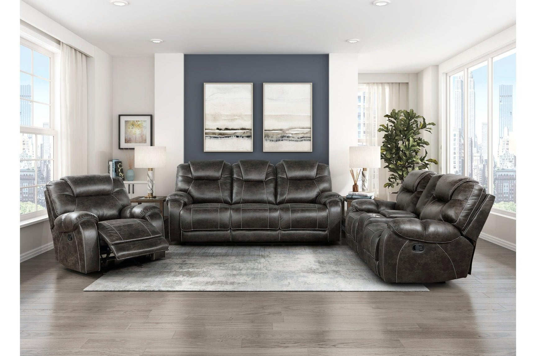 Gainesville Choclate Hued Reclining Set