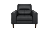 Lewes Black Leather Living Room Set