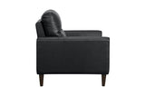 Lewes Black Leather Living Room Set