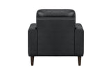 Lewes Black Leather Living Room Set