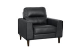 Lewes Black Leather Living Room Set