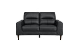 Lewes Black Leather Living Room Set