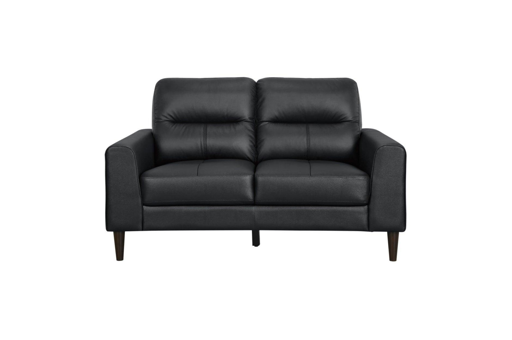 Lewes Black Leather Living Room Set