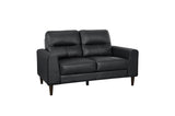 Lewes Black Leather Living Room Set