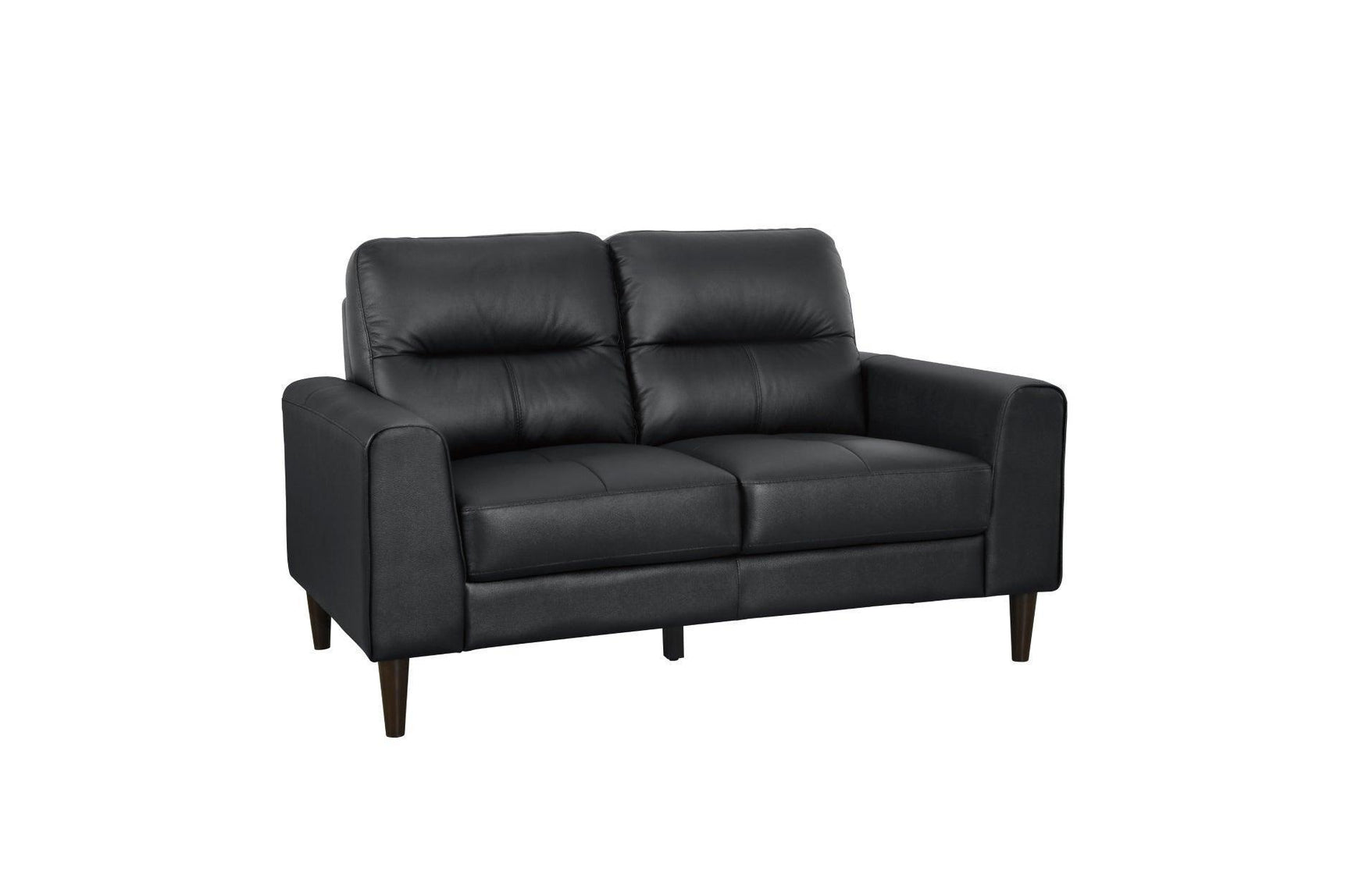 Lewes Black Leather Living Room Set