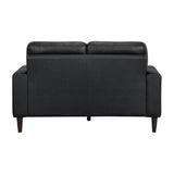 Lewes Black Leather Loveseat