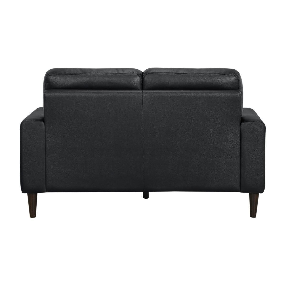 Lewes Black Leather Loveseat