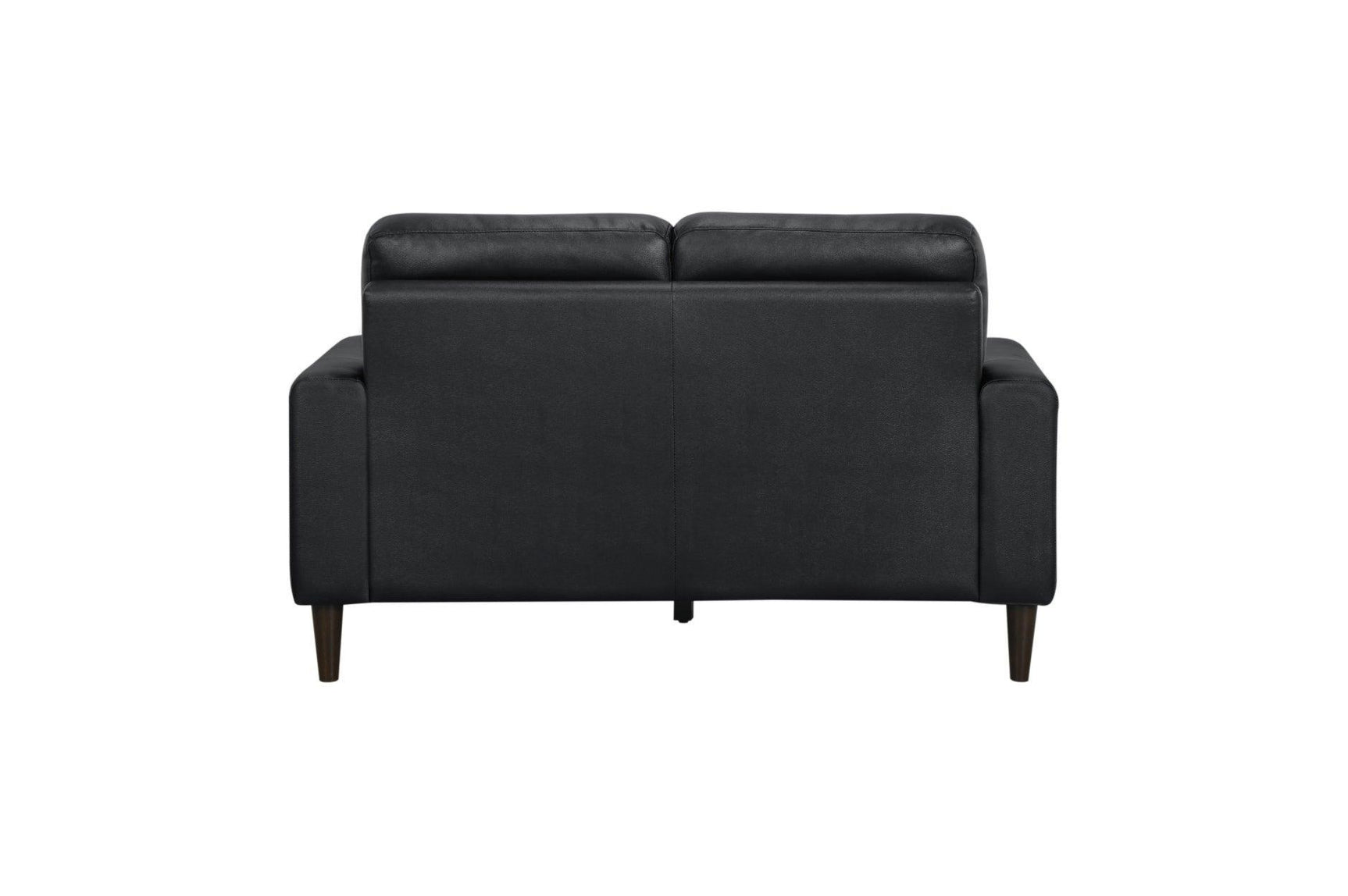 Lewes Black Leather Living Room Set