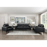 Lewes Black Leather Sofa