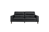Lewes Black Leather Living Room Set