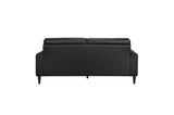 Lewes Black Leather Living Room Set