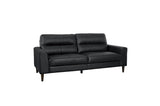 Lewes Black Leather Living Room Set