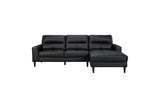 Lewes Black Leather Sectional