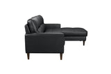 Lewes Black Leather Sectional
