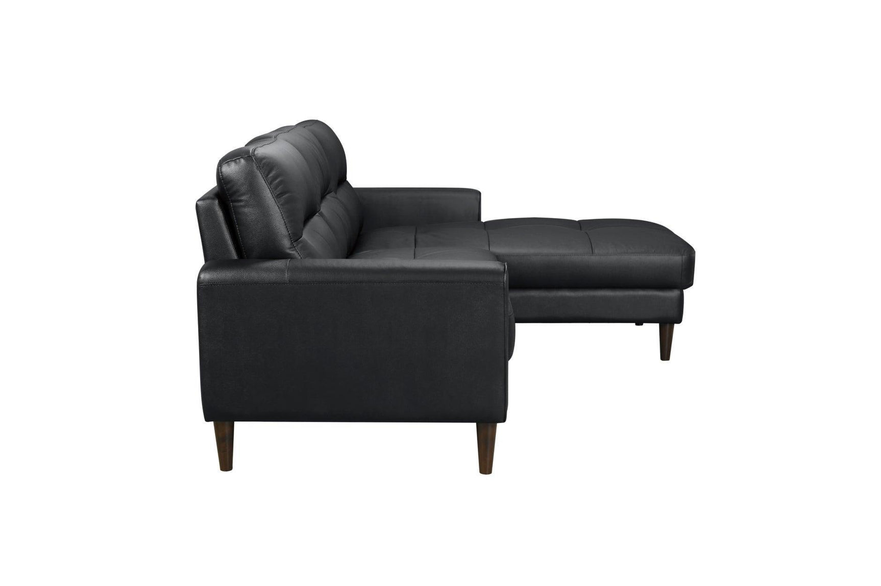 Lewes Black Leather Sectional