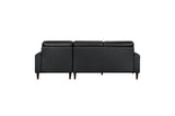 Lewes Black Leather Sectional