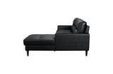 Lewes Black Leather Sectional