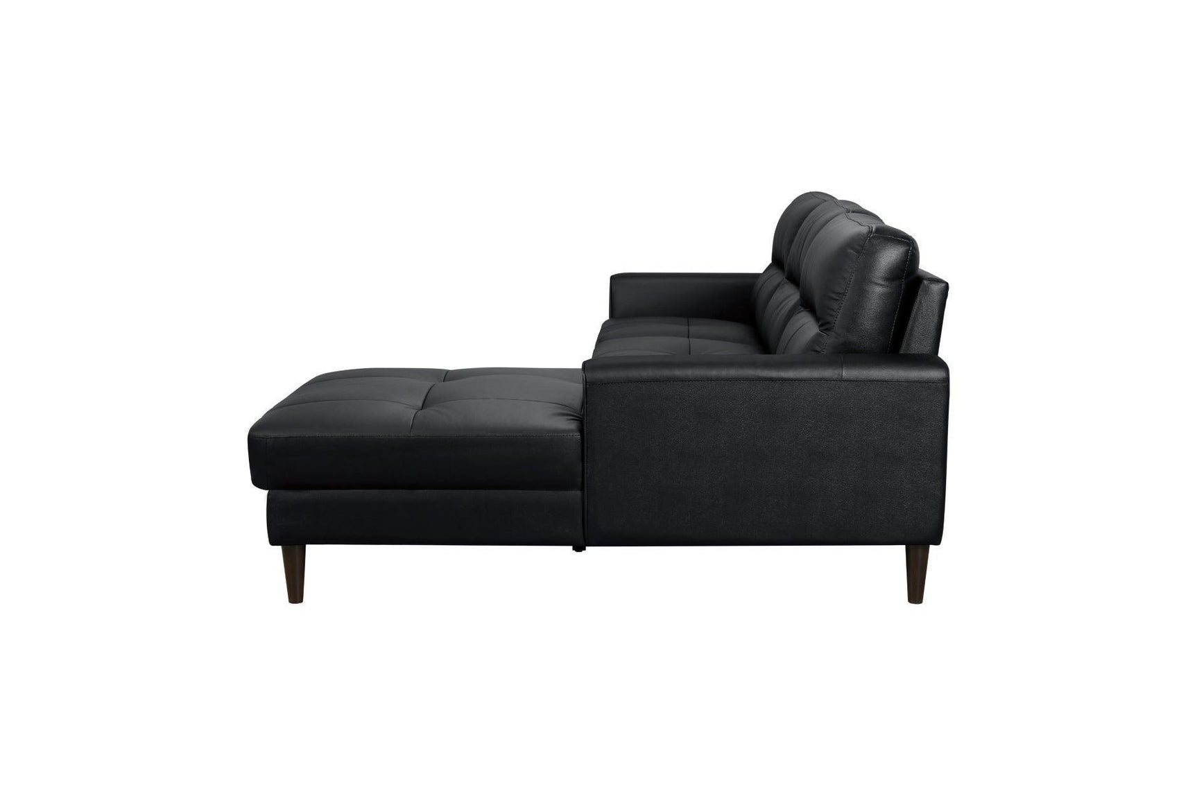 Lewes Black Leather Sectional
