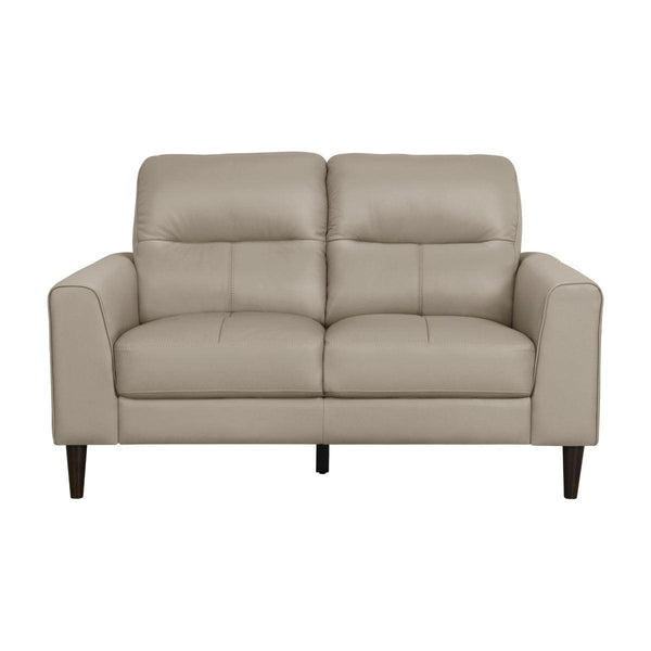Lewes Latte Leather Loveseat