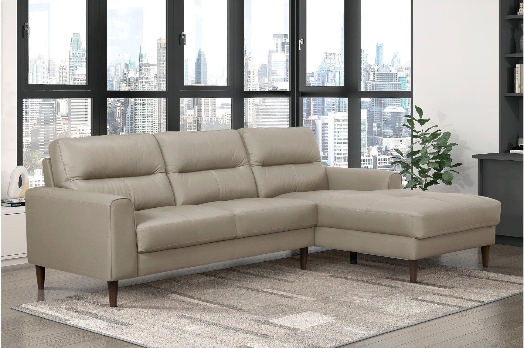 Lewes Latte Leather Sectional