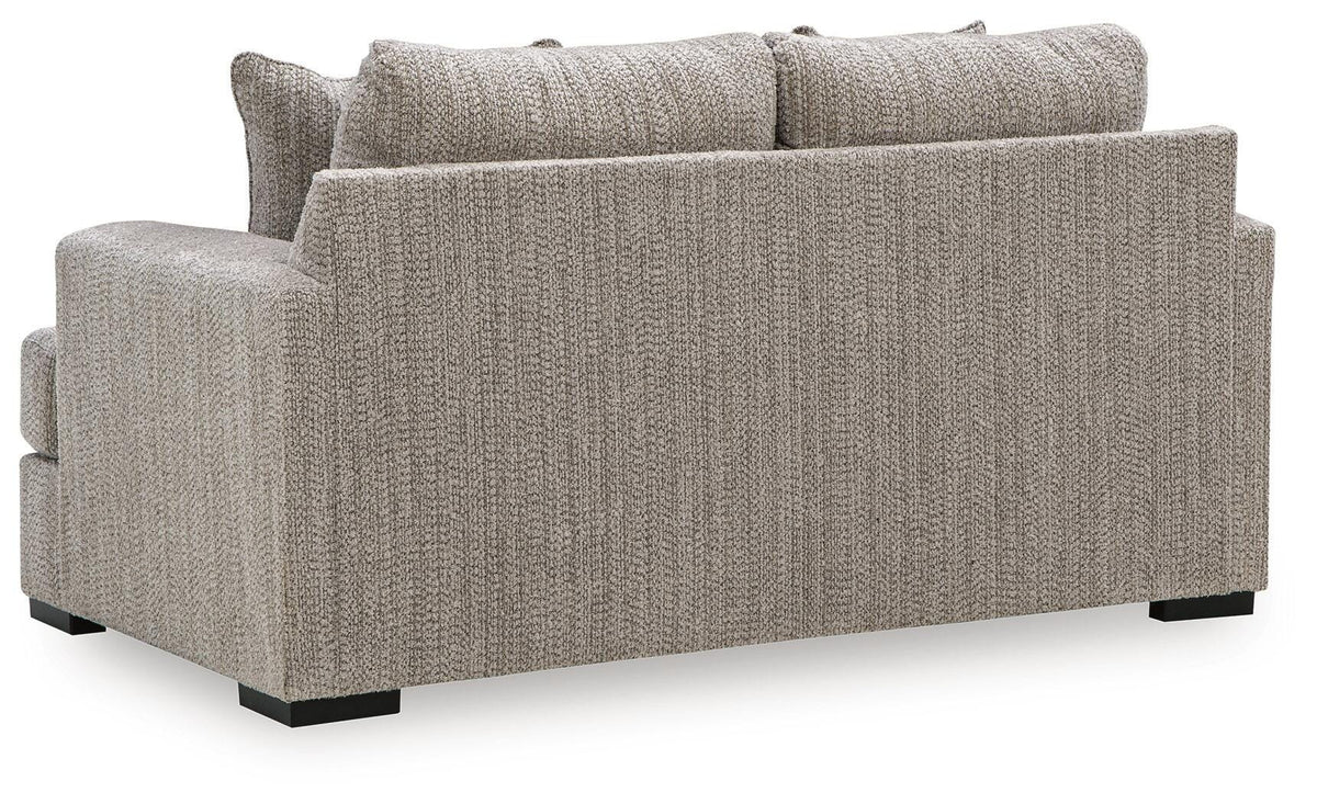 Lofwood Fossil Chenille Loveseat — back view