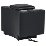 Madden Faux Leather Bluetooth Audio Console with Power Outlet Black — product image 6