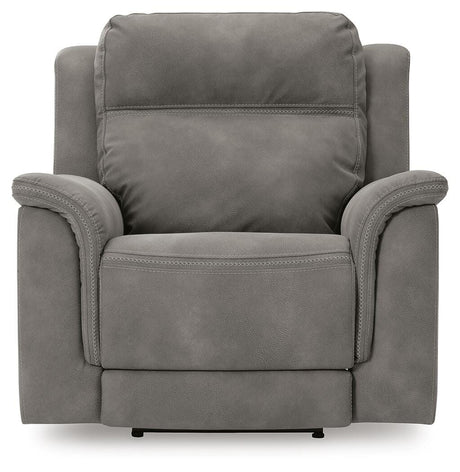 Next-Gen Durapella Slate Microfiber Power Recliner — front view