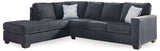 Altari Slate Chenille 2-Piece Sleeper Sectional With Chaise 87213S4 - Ella Furniture