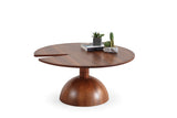 Pomela Walnut 2-Piece Coffee Table Set